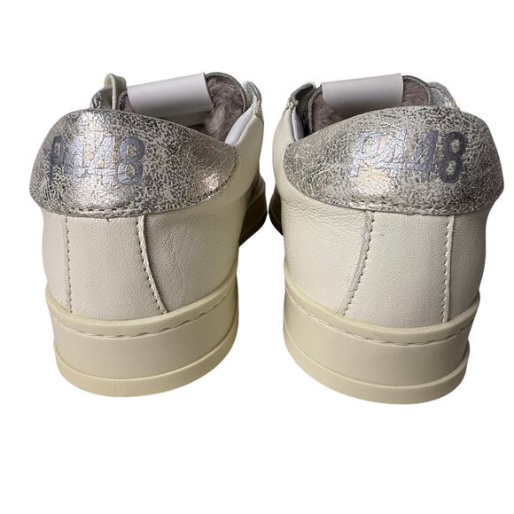 P448 Jack Turtle Sneakers Casual Womens EU37 M US 6.5-7 Leather Faux Fur Lace Up - Picture 8 of 14